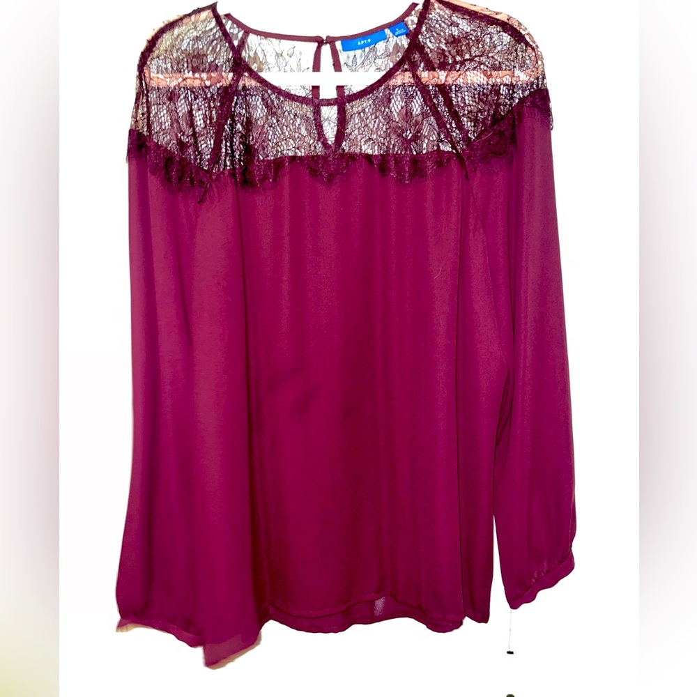 Apt. 9 NWOT Burgandy Large Dress Top